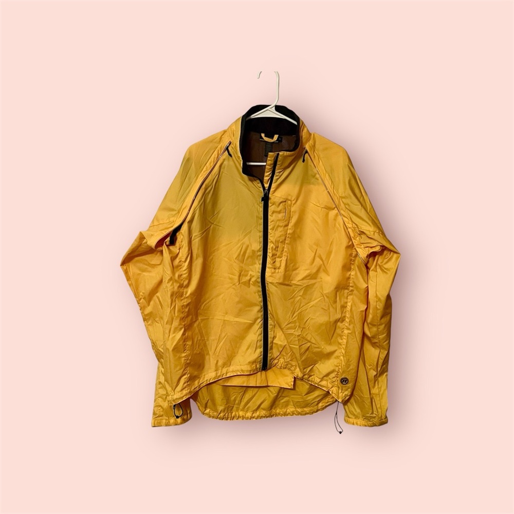 NOVARA Nylon Yellow Full Zip Road Cycling Wind Rain Pockets Jacket Women’s XL